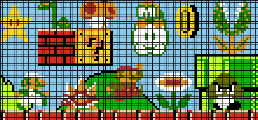 Mario Pixel Art Grid Super Mario Perler Bead Patterns Pixel Art Grid